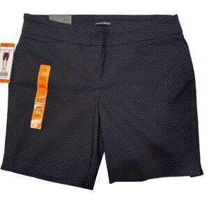 Hilary Radley Bermuda Shorts  Womens XXL Navy/Off-White Stretch Preppy Beach NEW